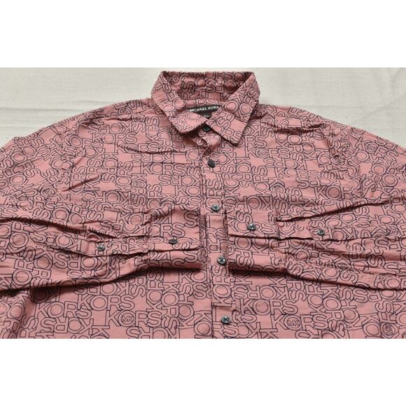 Michael Kors Pink Long Sleeve Slim Fit Button Down Shirt Men's Size L - Picture 6 of 8